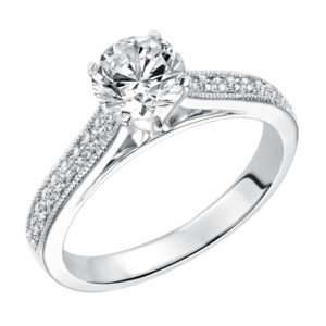 Classic Milgrain Diamond Engagement Ring