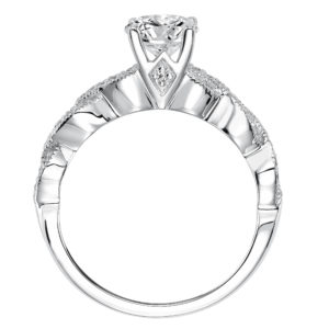 Diamond Engagement Ring with Ribbon Twist Band and Milgrain
