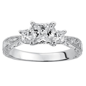 3-Stone Princess Cut Diamond Engagement Ring