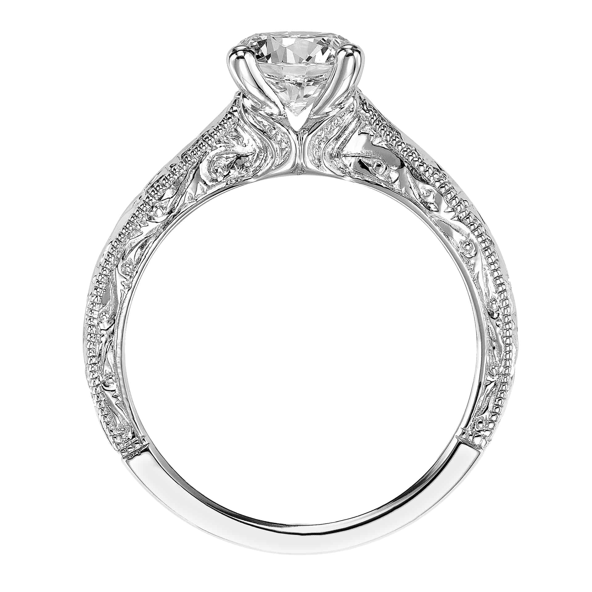 Solitaire Engraved Engagement Ring
