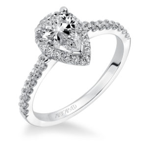 “Layla” Pear Halo Diamond Engagement Ring