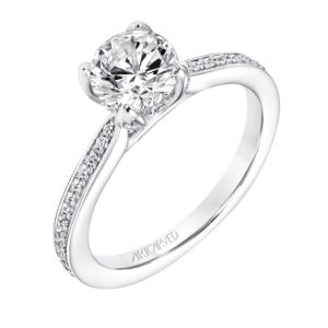 “Zelda” Bead Set Diamond Engagement Ring