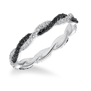 Lady’s Stackable Black and White Diamond Eternity Band