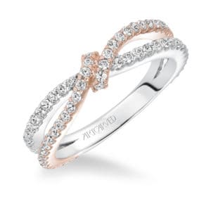 Diamond Two Tone Knotted Anniversary Band