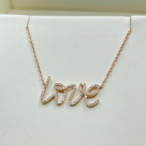 14k Diamond “Love” Pendant