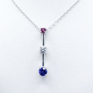 Sapphire, Ruby and Diamond Journey Pendant