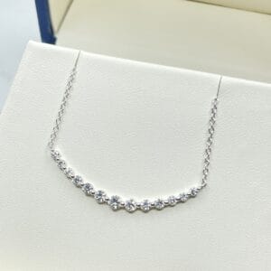 Graduated Lab-Grown Diamond Bar Necklace