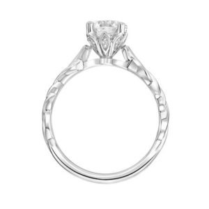 Diamond Engagement Ring with Petitie Twisted Polished Shank