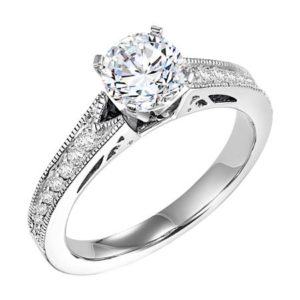 Vintage Style Migraine Diamond Engagement Ring