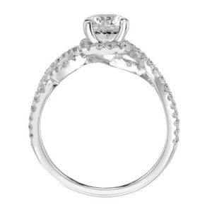 Modern woven diamond engagement ring