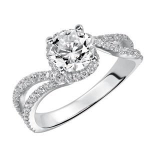 Delicate Diamond Free Form Engagement Ring