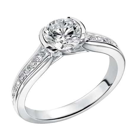 Platinum Radiant And Baguette Cut Rub Over Fancy Ring With Baguette Cu