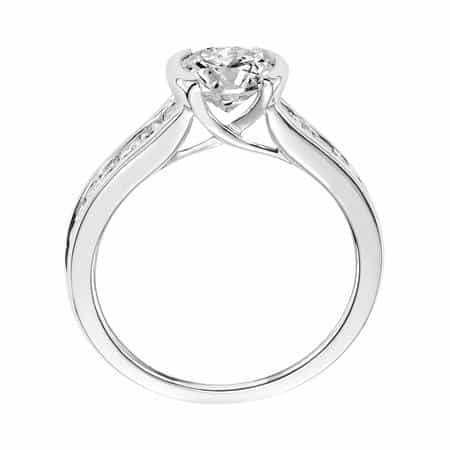 Bezel Set Diamond Channel Engagement Ring
