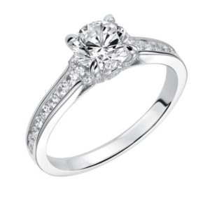 Whimsical Channel Set Diamond Engagement Ring