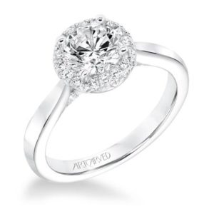 “Maisy” Classic Diamond Halo Engagement Ring