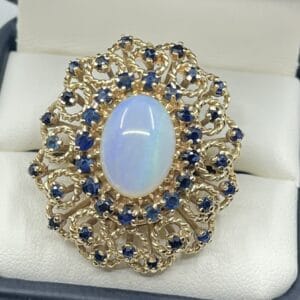 Estate Opal and Sapphire Ring