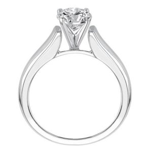 14k White Gold Cathedral Solitaire