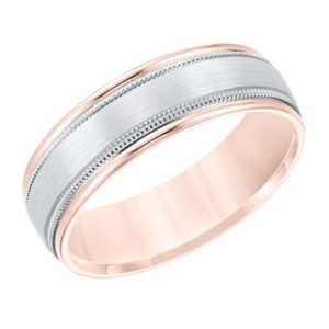 Rose and White Gold Comfort Fit Wedding Band