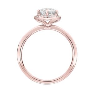Diamond Scalloped Halo Engagement Ring