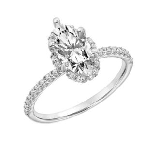 Hidden Halo Marquise Diamond Engagement Ring