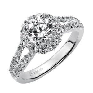 “Megan” Diamond Halo Engagement Ring