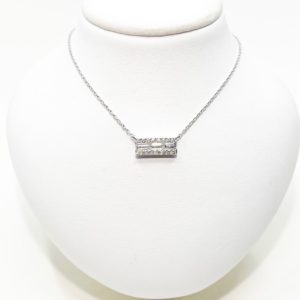 Dainty Baguette Diamond Bar Necklace