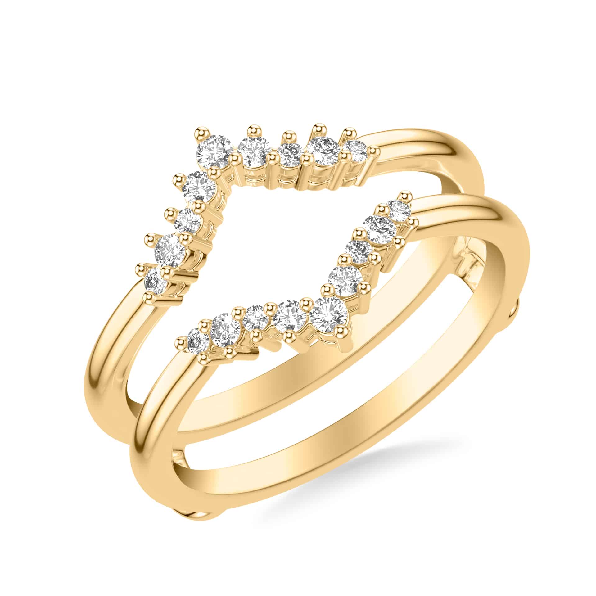 Gold Geometric Waves Diamond Ring – GIVA Jewellery