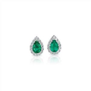 Chatham Emerald and Diamond Earrings
