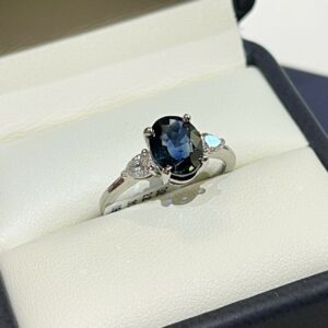 Sapphire and Lab Diamond Ring