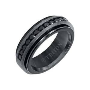 Tungsten and Black Sapphire Band