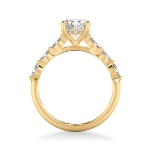 Oval Diamond Engagement with Marquise Accents