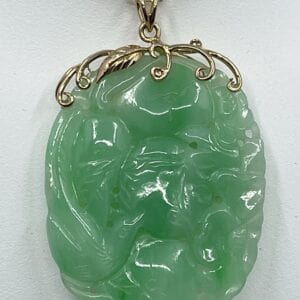 Natural Carved Green Jade Pendant
