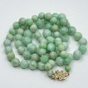 Natural Green Jade Beaded Necklace