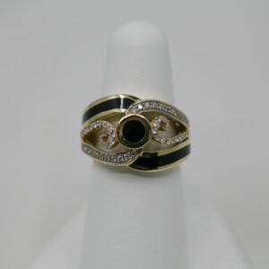 Bernard Passman Black Coral & Diamond Elegance Ring