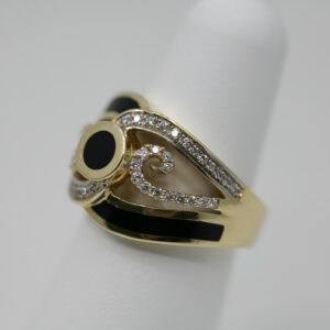 Bernard Passman Black Coral & Diamond Elegance Ring